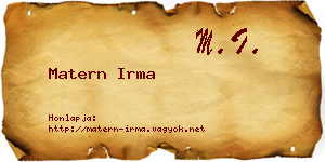 Matern Irma névjegykártya