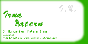irma matern business card